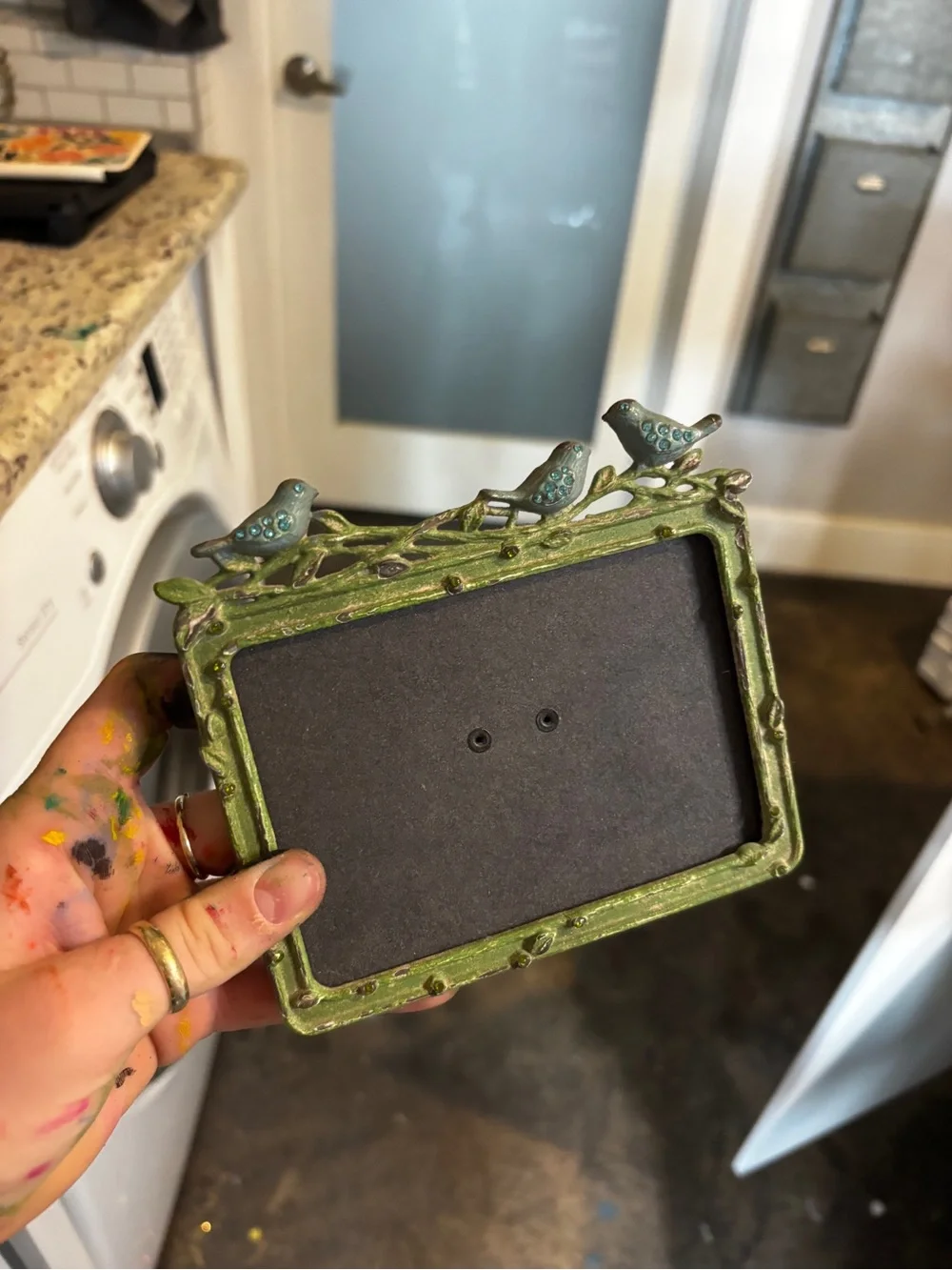 Decorative Green Bird Trinket Frame - Home Accents
